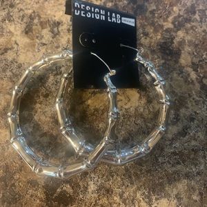 Design Lab Silver tone Hoop earrings